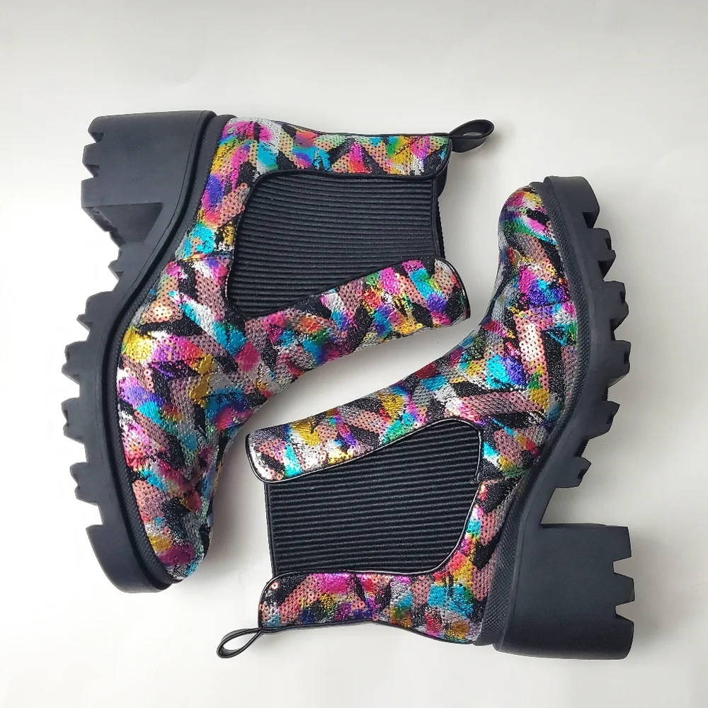 Betsey Johnson Multi-Color Moto Bootie - Picture 6 of 9